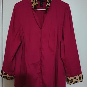 Size 22 Shirt Mix with Pink And Leopard Print On The Collar